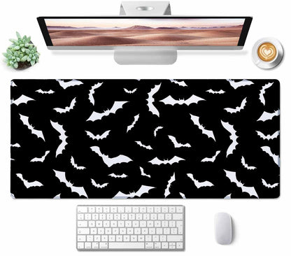 Gaming Mouse Pad, Large Swarm of Bats Mouse Pads for Desk, Non-Slip Rubber Base Mousepad, Keyboard Mouse Mat Desk Pad with Stitched Edges, 35.4x15.7 inch