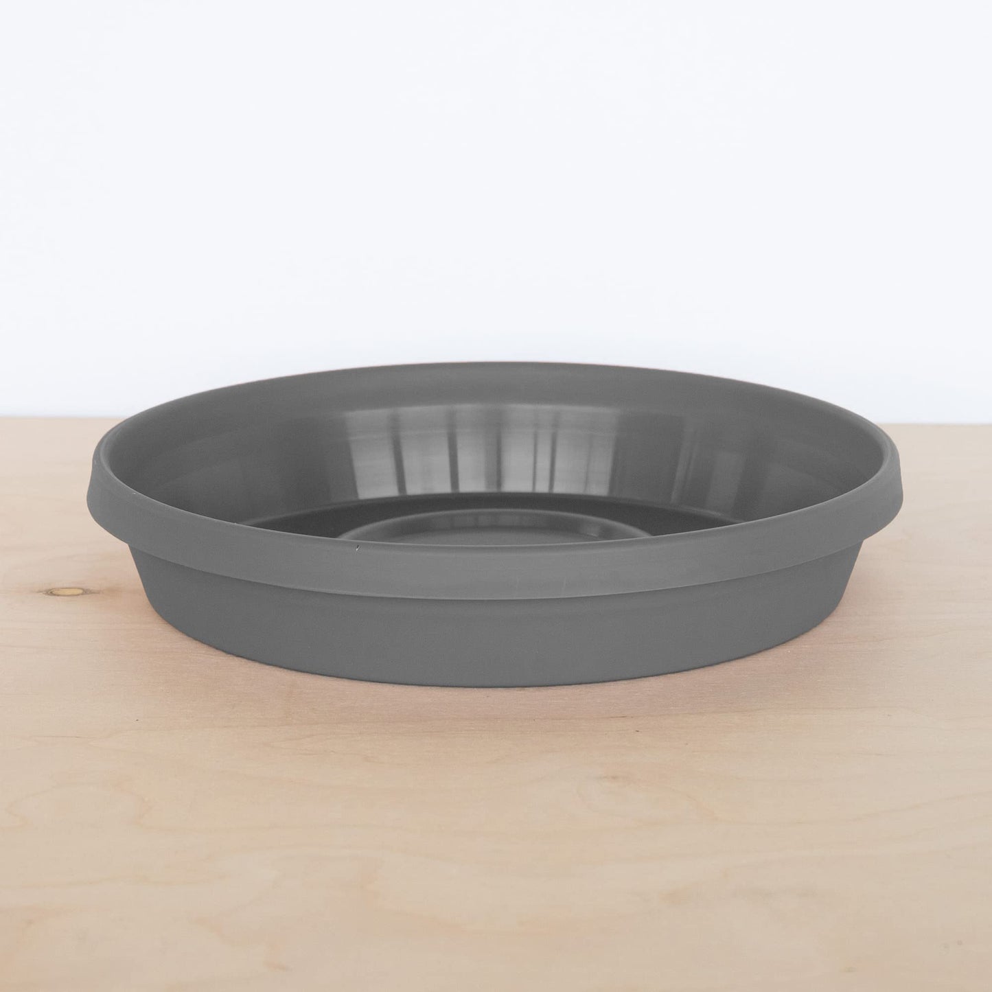 Bloem Terra Pot Round Drain Saucer: 14" - Charcoal - Matte Finish, Durable Resin, Ribbed Bottom, for Indoor and Outdoor Use, Gardening, Planter Not Included