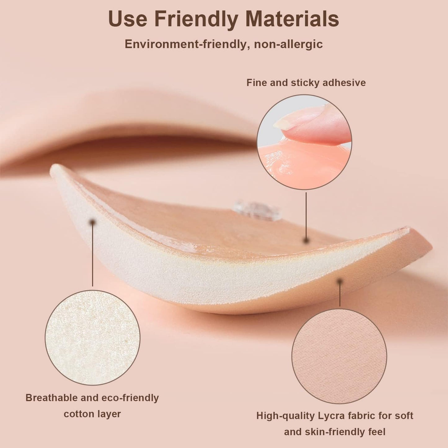 Awant Strapless Sticky Bra (US, Cup Band, B, Beige)