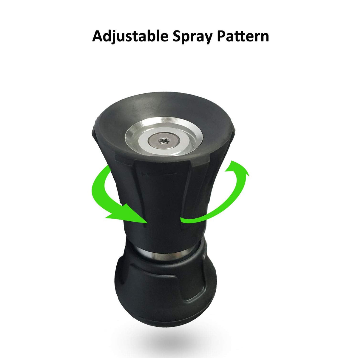 Heavy Duty Fireman Style Hose Nozzle - Fits All Standard Garden Hoses - High Pressure Sprayer Nozzle to Wash Your Car or Water Your Garden – Leak Proof (Black)