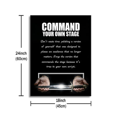 YSPCSUN Inspirational Posters For Home Office Decor Glowing Sword Wall Art Motivational Quotes Canvas Paintings Leadership Signs For Gym Masculine Room Decoration Ready To Hang 24x18 Inch
