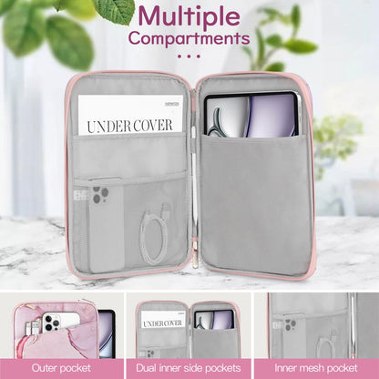 Dadanism 13Inch Tablet Sleeve Bag Carrying Case for iPad Pro 13" M5/M4 2025/2024, iPad Air 13" M4/M3 2026/2025, iPad Pro 12.9", Galaxy Tab S10+/S9 FE+/S9+ 12.4", Remarkable Paper Pro 11.8",Cloudy Pink
