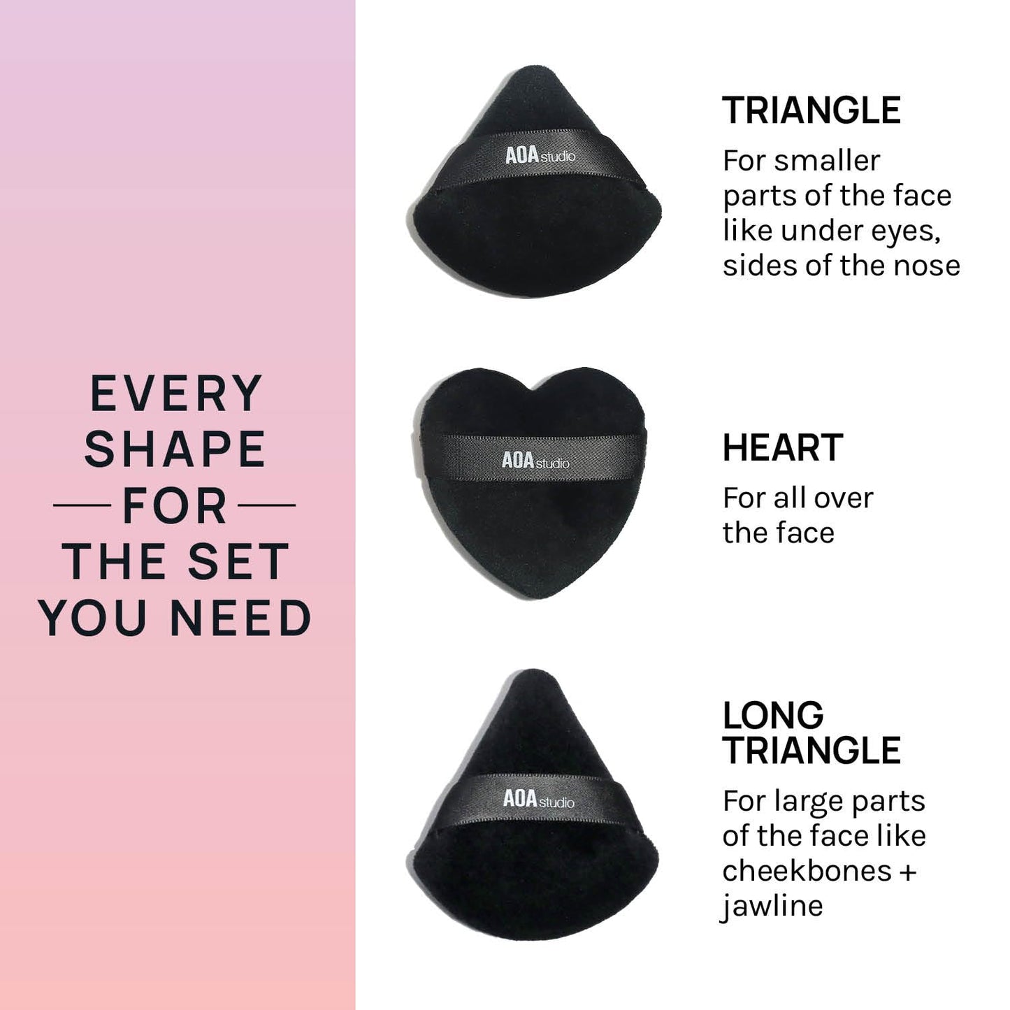 AOA Studio Velvet Puffs Makeup Puff Set of 6 Loose Powder Body Powder, Velour Makeup Blender Sponge Foundation Blending Sponges Set Beauty Makeup Tools(Black/Peach)