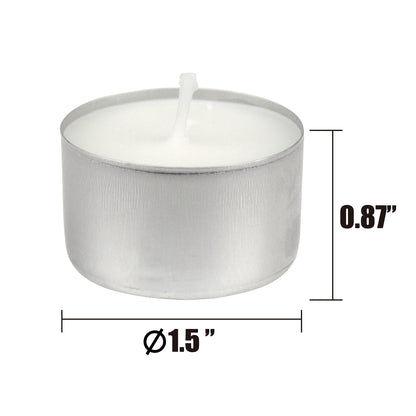 Stonebriar Tea Light Candles - 300 Pack, Unscented, 8 Hour Burn Time, Clear Wax, Model DTL-300-8