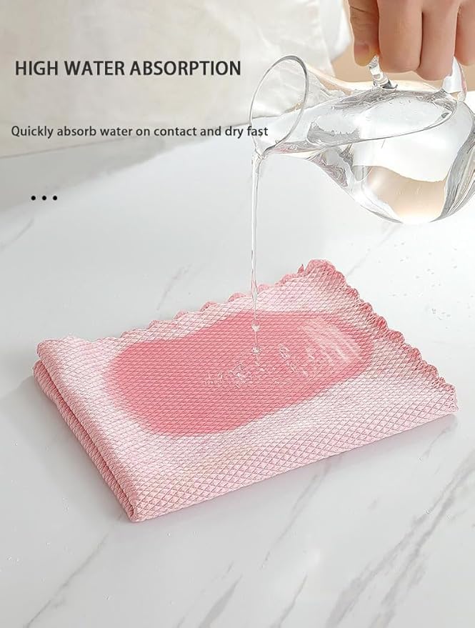 Fish Scale Microfiber Cleaning Cloth Steak Free Glass Window, Windshield