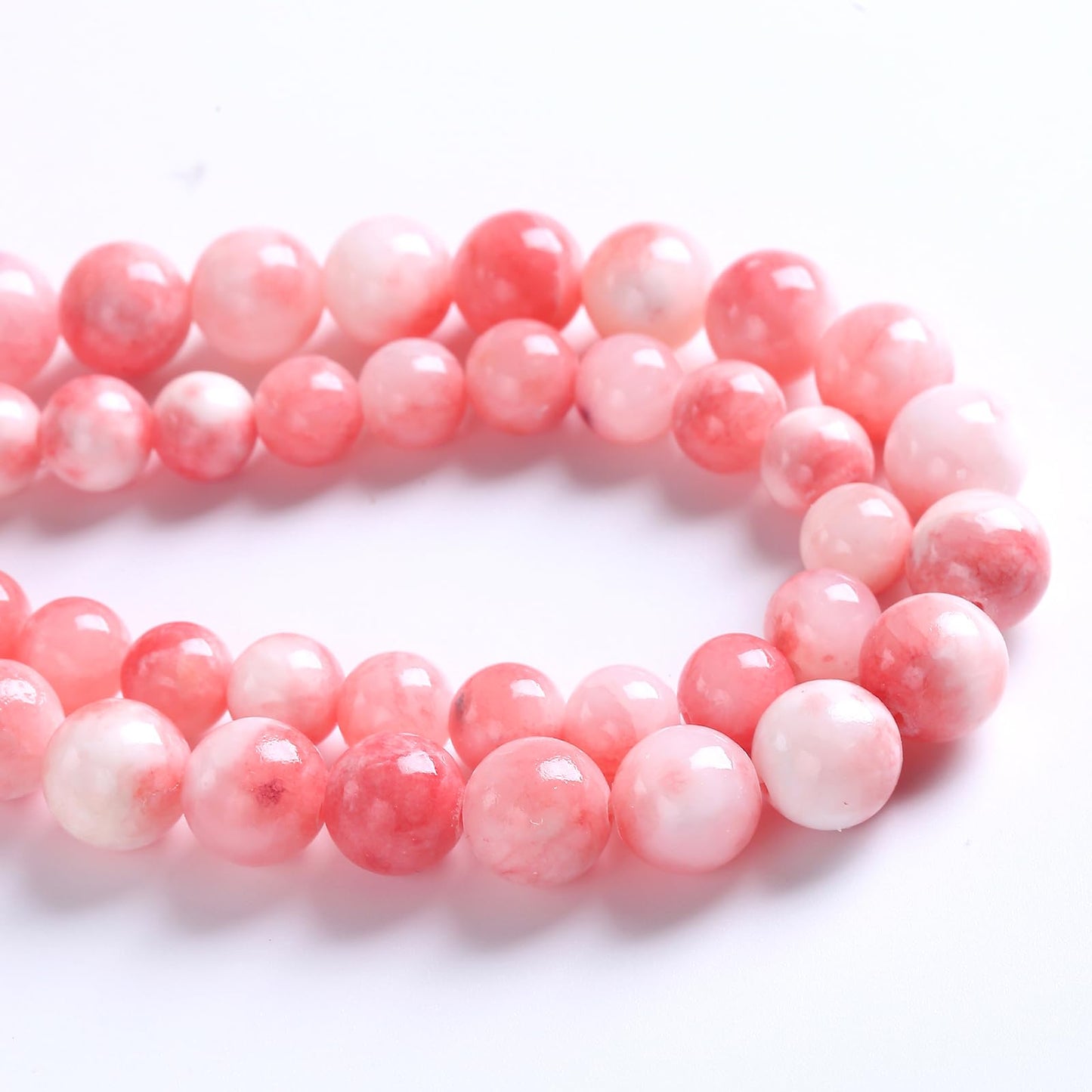 10MM 38PCS Pink Persian Jade Spacer Loose Beads for Jewelry Making DIY Bracelet Necklace