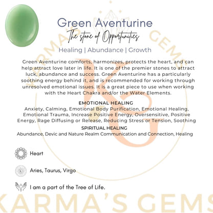 Green Aventurine - Rubbing Natural Thumb Worry Stone - Hold in Your Hand for Relaxation or Anxiety Relief - Enhance Meditation, Aid in Healing the Mind, Body and Spirit