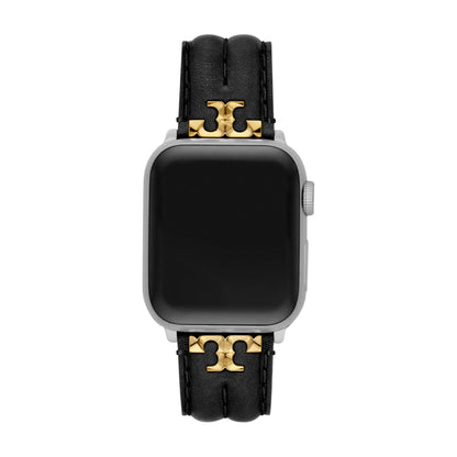 Tory Burch Women's Kira Black Leather Band for Apple Watch® (Model: TBS0107E)