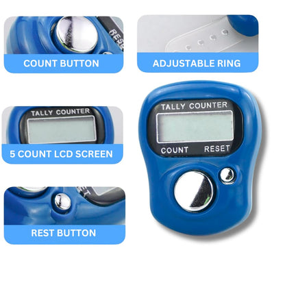 DuaProducts 13 Pack Electronic Finger Counter, Mini LCD Digital Display Tally Counter 5-Digit Number Count Clicker, Counters Clickers for Knitting, Crochet, Coaching, Lap, Golf, Toddler & Fidget