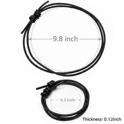 Leporem Handmade Leather Wrap Bracelet Unisex 3-Strand Adjustable Sliding Knot Jewelry, 3mm Thick Black, Rugged Masculine Statement Wristband for Casual Everyday Wear (Black, 3mm)