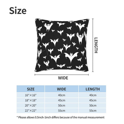 Xzyopcwx Halloween Goth Bats and Moon 2 Pack Throw Pillow Covers Sofa Cushions Covers Living Room Bedroom Bed Covers Car Lumbar Covers 18x18 Inches