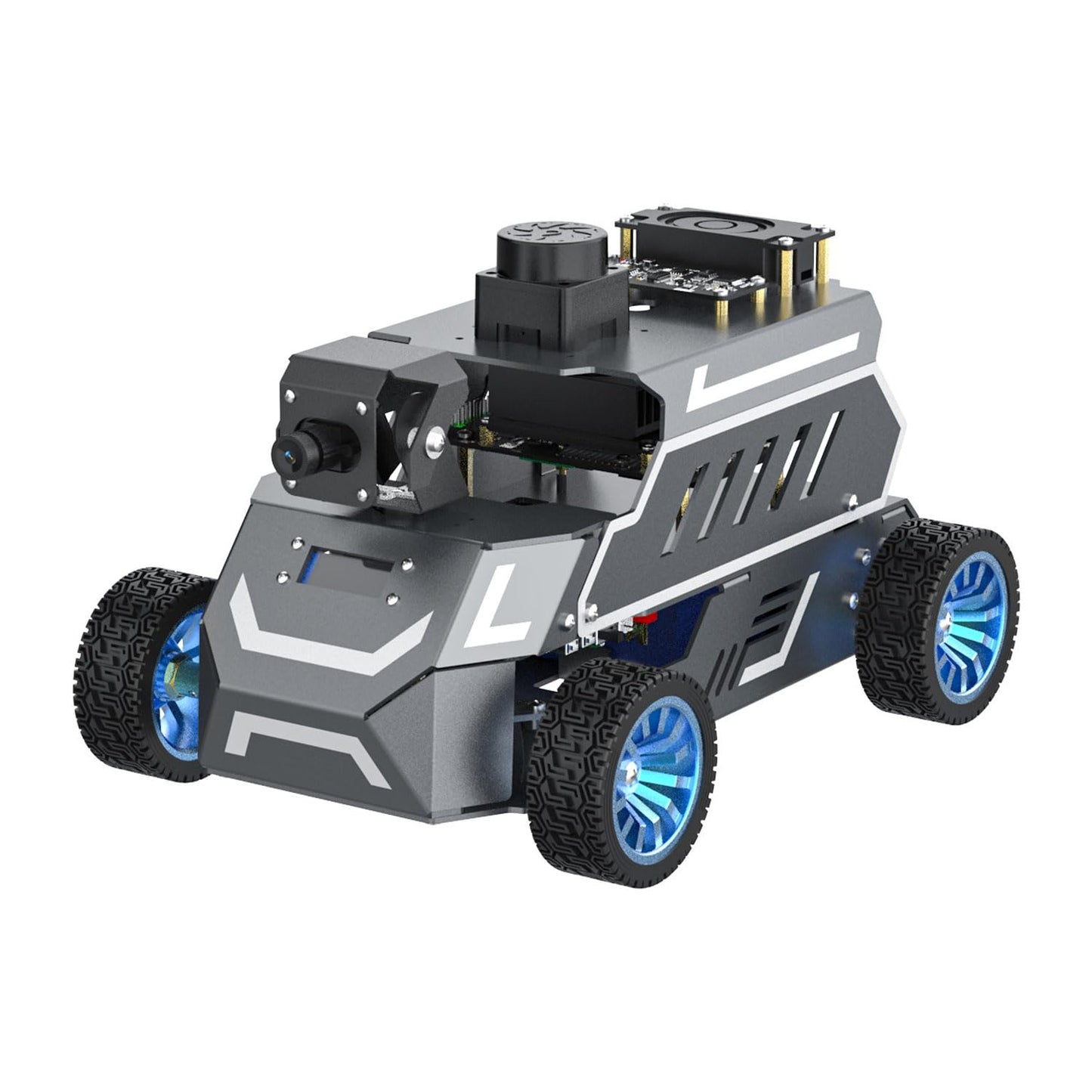Yahboom Raspberry Pi 5 8GB for AI Robot Car,Supports RVIZ Simulation ROS2,TOF Lidar,SLAM Mapping Navigation, Tracking and Obstacle Avoidance(Standard Ver Without Pi5)