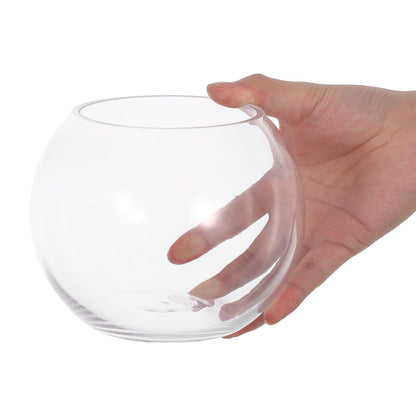 Gadpiparty Hydroponic Glass Vase 15cm Round Bubble Fish Bowl Terrarium Planter Glass Container for Succulent Plants Home Office Decor