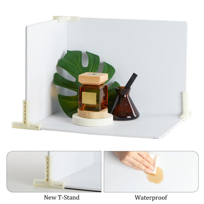MDAOCRY Black Velvet Photo Backdrop Boards for Product Photography, 3PCS Double-Sided Black and White Background with T-Stands, Flat Lay Tabletop Backdrop for Jewelry, Cosmetics, 15.8 x 11.8 Inch