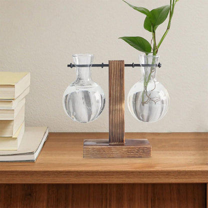 Toddmomy Hydroponic Glass Planters 2-Pack Clear Bulb Vase Accessories for Indoor Plant Propagation Table Centerpiece Home Decor Terrarium Display 3.93X2.75X2.75In