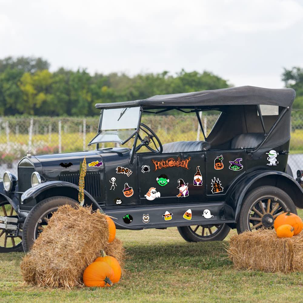 X1zuue 20Pcs Halloween Magnet Car Decorations Waterproof Trick or Treat Automotive Magnet Stickers Refrigerator Magnets Boo Pumpkin Ghost Candy Bat Home Decor Party Supplies for Cars