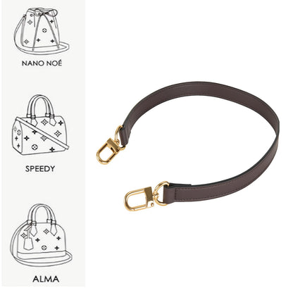 RICLVS Vachetta Leather Replacement Bags Wide Strap Shoulder Short Brown Straps for Speedy Graceful pochette Diane or Handbag (Coffee)