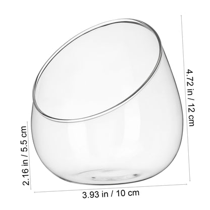 Clear Slant Cut Bubble Bowl Glass Vase Bowl Round Terrarium Orb Candy Dish Fruit Jar Floral Container for Home Office Decor