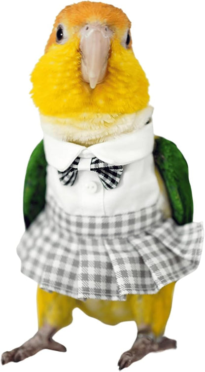 Bird Costume Bird Diaper Flight Suit Cute JK Dress Dress Skirt Clothes Cosplay Photo Prop for Parrots Macaw Cockatoo (with Diaper,XL)