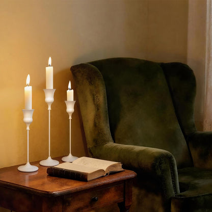 Showin Candlestick Holders White, 3 Packs Taper Candle Holder for Candlesticks, Candle Sticks Holder Decor for Home Decor