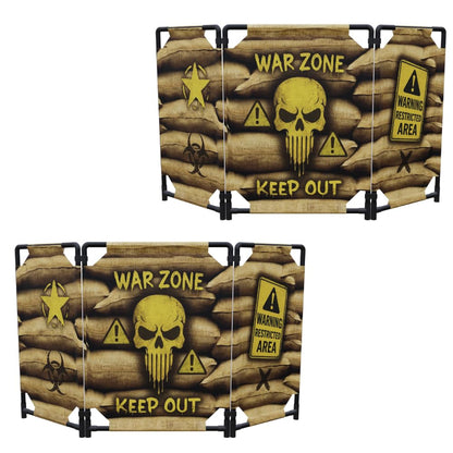 2-Pack Tactical Bunker & Foldable Battlefield Obstacles 59x34” Combat Battle Zone Fort, Compatible with Laser Tag, Foam Blaster, Birthday Activities, Party Supplies + Interactive Target Board