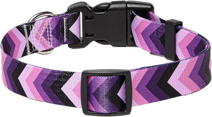 Mihqy Dog Collar with Bohemia Floral Tribal Geometric Patterns - Soft Ethnic Style Collar Adjustable for Small Medium Large Dogs(Purple Arrow,M)