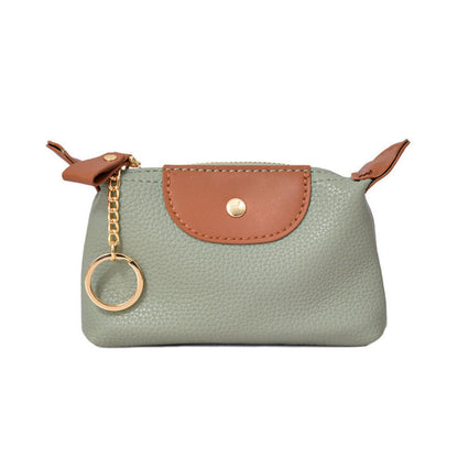 Small Coin Purse, Leather Coin Purse with KeyChain, Leather Coin Purse Pouch for Women (Green)