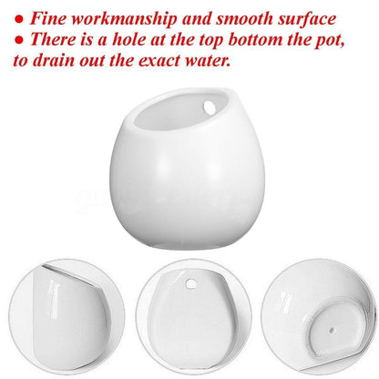 HOMSFOU 2pcs Tillandsia Air Planter Small Hanging Plant Wall Plant Containers Ceramic Hanging Planters Ceramic Vase Pot Pots Vase Pot Woman White Mini Basin
