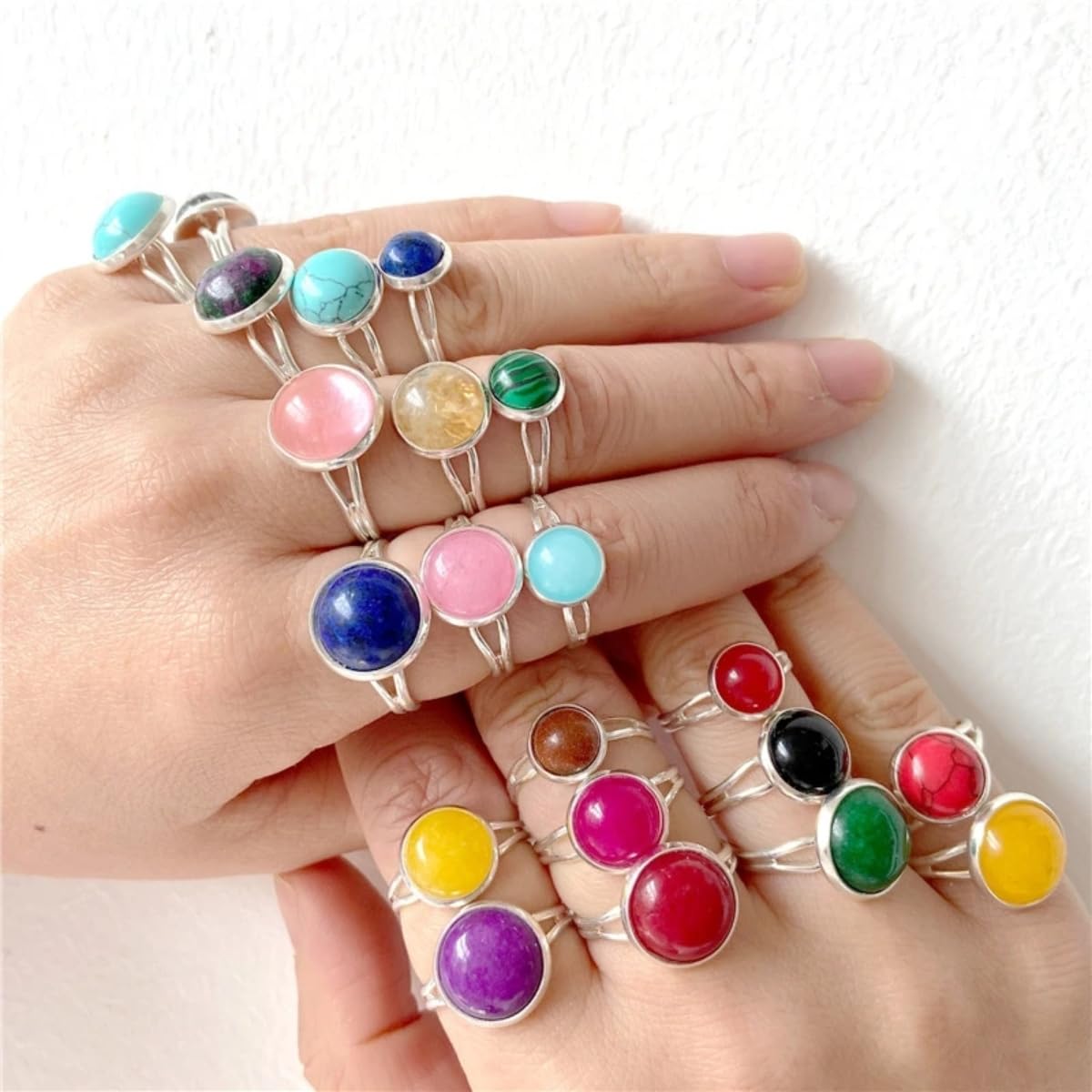 20pcs 12mm Natural Stone No Hole Lapis Lazuli Semicircle Smooth Cabochons Beads Healing Chakra Crystal Stone Bead for Jewelry Making Rings Earrings Necklace Bracelet DIY Crafts