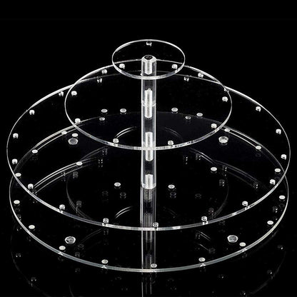 YestBuy Acrylic Cake Pop Display Stand , 30 Hole Clear Acrylic Lollipop Holder, 3 Tiered Round Cake Pop Holder For Weddings, Birthday Parties, Anniversaries Gift, Halloween Candy Decorative (Clear)