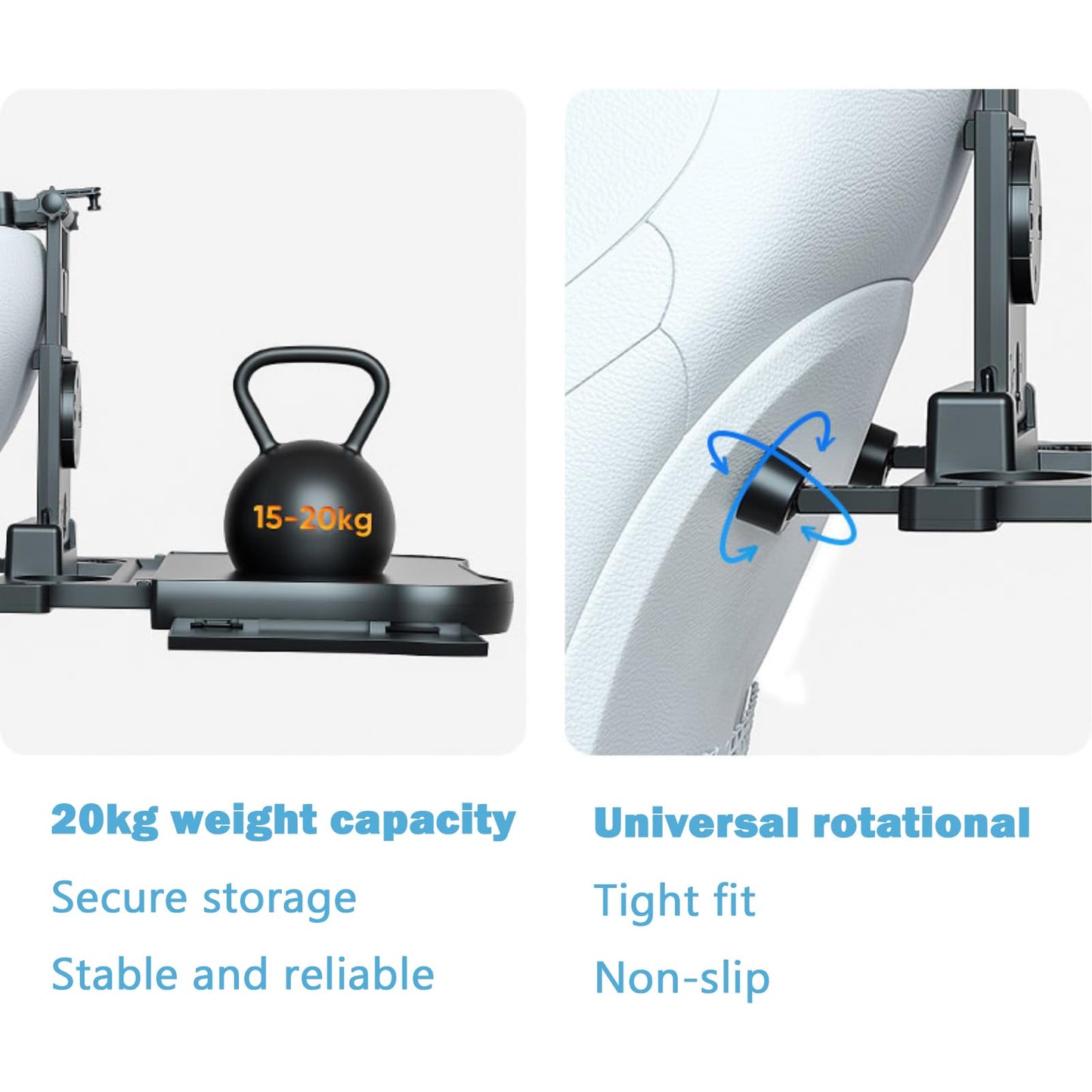 [Upgraded] Car Seat Table with Expandable Tray - Car Desk for Laptop Car Backseat Mount, Car Trays for Eating with Non-Slip Pad/Phone&Tablet Holde, Car Accessories for Writing/Laptop/Dining/Work