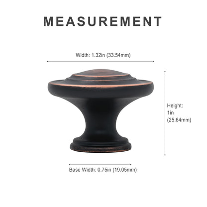 HESTIA HARDWARE 10 Pack | 1.32inch Oil Rubbed Bronze Cabinet Knobs | Oil Rubbed Bronze Cabinet Pulls | Bronze Cabinet Knobs Dresser Knobs and Drawer Knobs (Z4.10.O)