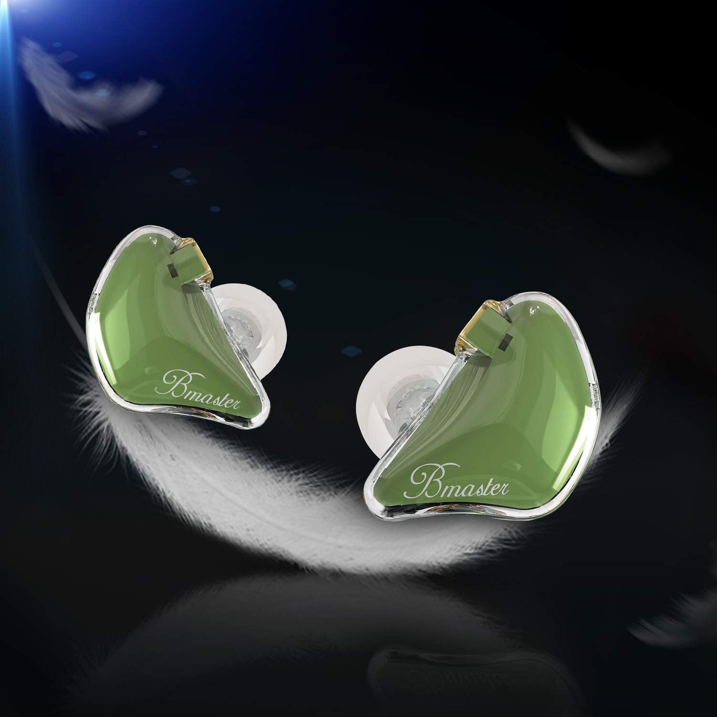 BASN Bmaster in Ear Monitor Headphones for Musicians, Hybrid Triple Drivers Dynamic Earbuds, Sound Isolating Earphones with 2 Detachable MMCX Cables (Olive)
