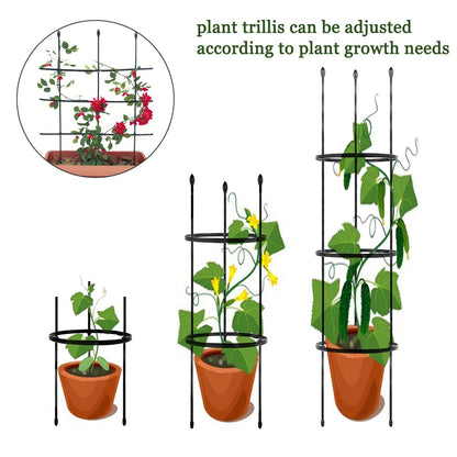 Garden Trellis,2 Pack Plant Trellis,2 in 1 Tomato Cages and Supports for Vines Crop,Plant Stake for Climbing Plants Indoor Outdoor,Plant Cage for Flower,Vegetable,Vines, Pot Trellis for Potted Plants