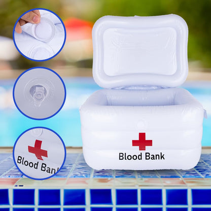 ArtCreativity Inflatable Cooler, Nurse Week and Graduation Party Decorations, Hospital-Themed Drink and Snack Holder, Halloween Decor, 23" x 11" x 16.5", White