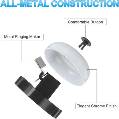 PATIKIL 4 Pcs Desk Call Bell 2.5" Dia with Metal Anti-Rust Construction Black/White