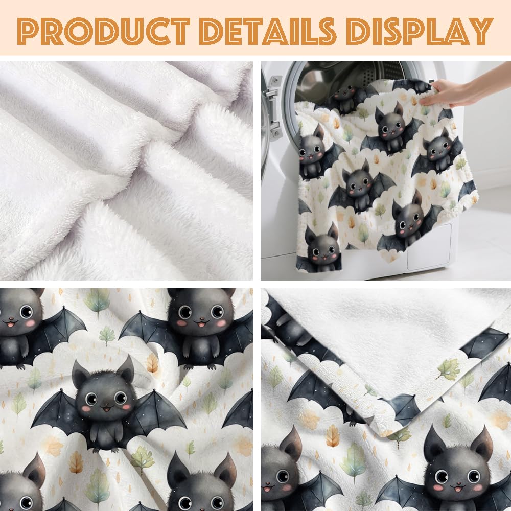 SUPERICH Halloween Bats Baby Blanket Gifts Super Soft Swaddle Newborn Cozy Baby Receiving Blanket Stroller Throw Blanket for Crib 40x30 in for Puppy