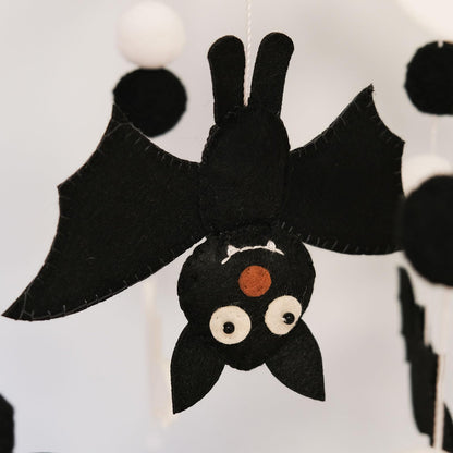 Bat Baby Mobile, Gothic Mobile for Crib, Halloween Crib Mobile for Boys and Girls, Gothic Nursery Mobile for Bassinet, Bat, Moon