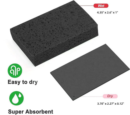 24 - Pack Non-Scratch Scrub Sponges - Sponges for Dishes and Washing Dishes, Cleaning Sponges for Kitchen Home and More（Black&White）