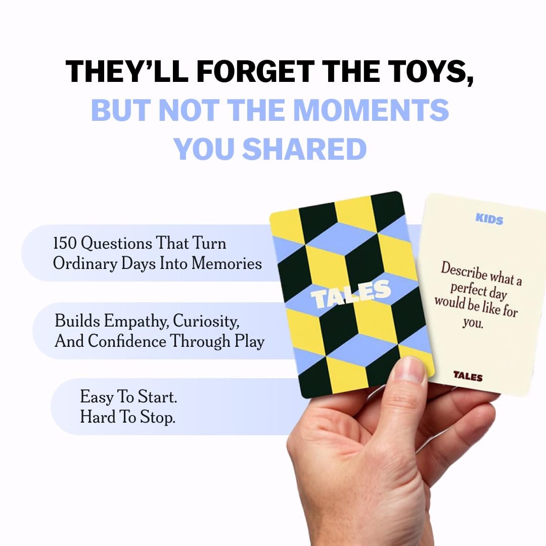 TALES 150 Conversation Cards, Kids Edition, Fun Family Games for Kids, Perfect for Dinners, Road Trips, Classrooms & Game Nights, Gifts & Gatherings, Conversation Starters to Spark Creativity