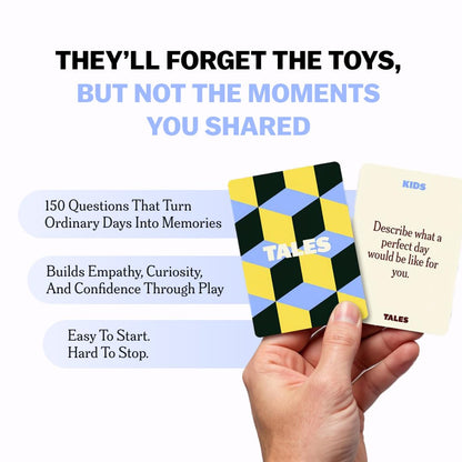 TALES 150 Conversation Cards, Kids Edition, Fun Family Games for Kids, Perfect for Dinners, Road Trips, Classrooms & Game Nights, Gifts & Gatherings, Conversation Starters to Spark Creativity