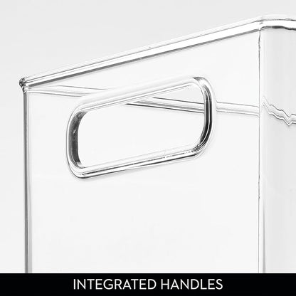 iDesign Stackable Fridge Bin - Kitchen Storage Bin for Pantry, Cabinets, or Fridge, Set of 4, Clear