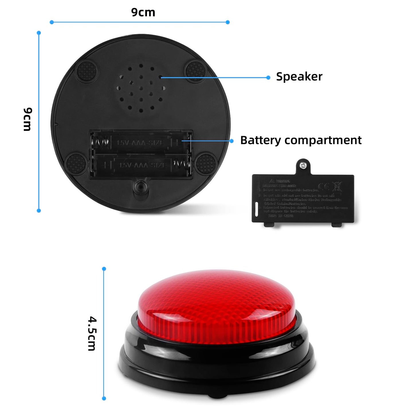 AndiluluBear Buzzers for Trivia Games, Family Feud Buzzers for Adults, Game Buzzers with Lights and Sound, Answer Buzzers for Classroom, Perfect for Family Game and Trivia Nights