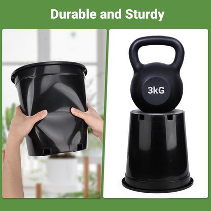 GREANER 5 Gallon Pots for Plants, Flexible Durable Plant Nursery Pots for Flower Herb Vegetable Seedling Tree Fruit(Black)