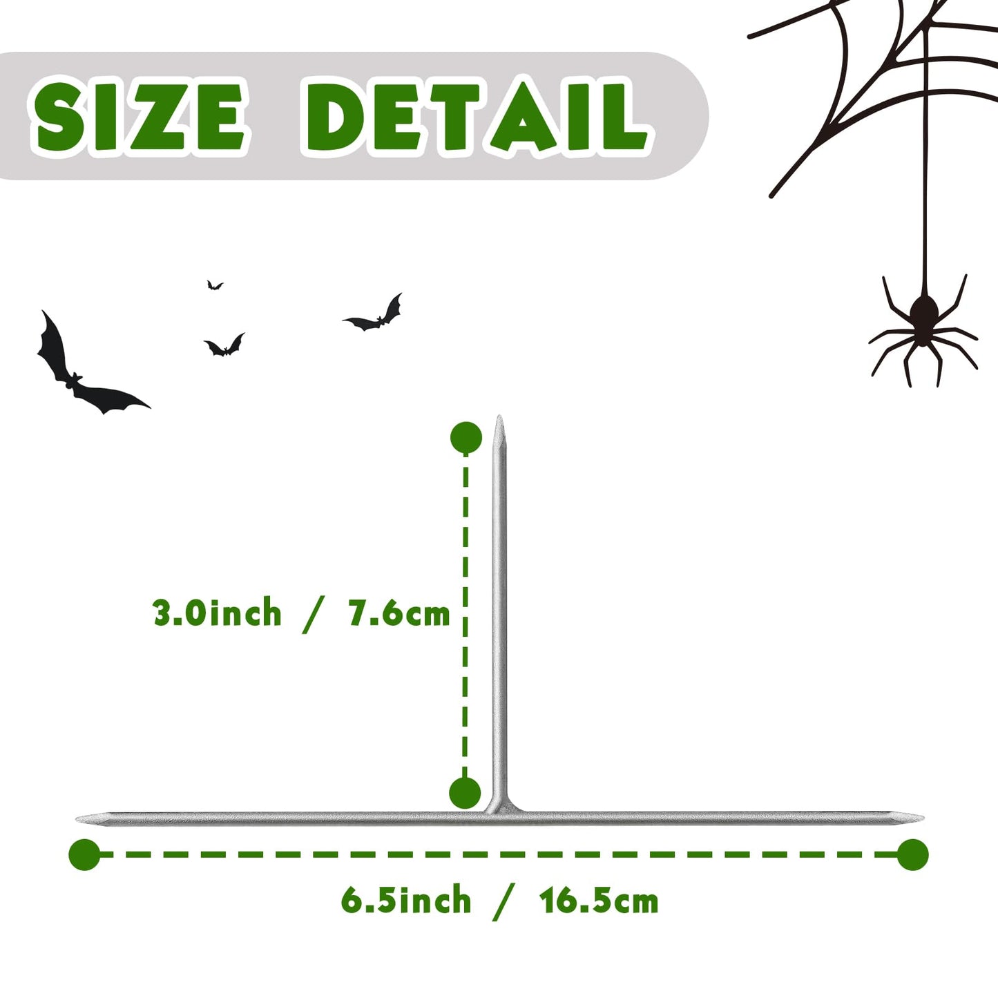 Pack of 12 Metal Halloween Tombstone Stakes Heavy Duty T-Shaped for Graveyard Styrofoam Decorations