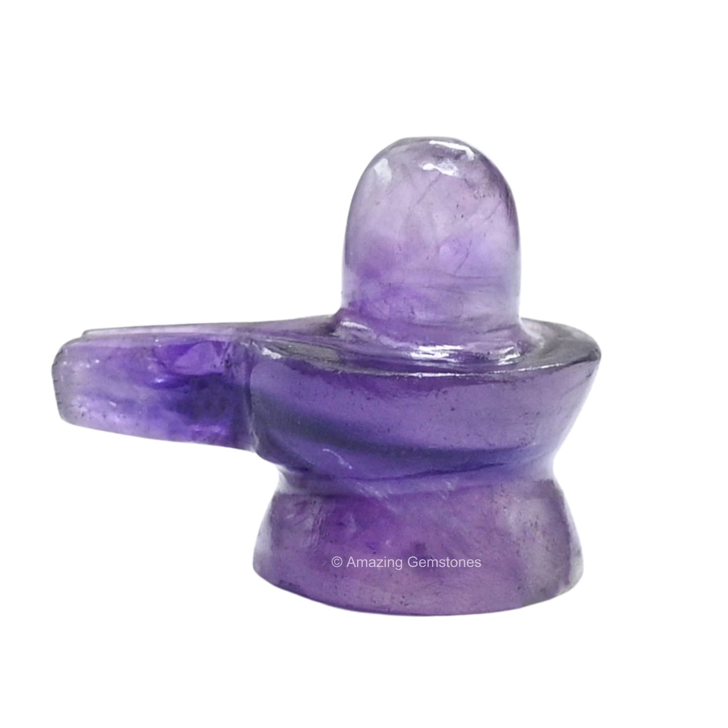 Shiva Lingam Stone Amethyst Crystal - Shivling for Pooja, Home Office Room Decor made of Healing Crystals and Healing Stones - Adiyogi Shiva Lingams