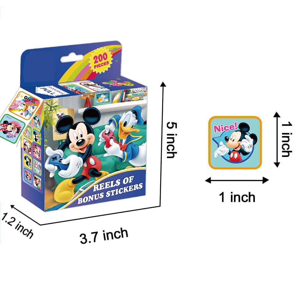 IZKICN 3 Pack Kids Stickers - 600 Pcs 30 Cartoon Designs, 1 Inch Self Adhesive Roll Stickers, Reusable Labels for Kids & Teachers