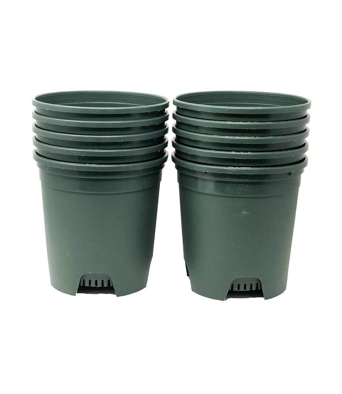 1.5 Gallon Green Nursery Pot Plastic Planters for Outdoor Indoor Plants Gardening Flower Pots 10-Pack 7.5 in Pot Liners with Drainage Holes