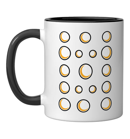Halloween Moon Phases Crescent Pattern Retro Lunar Design Ceramic Mug, Black/White