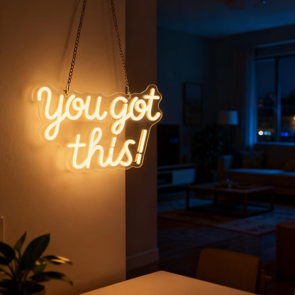 Mvorixa You Got This Neon Sign Dimmable LED Neon Light for Wall Decor, Inspirational You Got This Sign Lights for Home, Bedroom, Office, Student Dorm, Classroom, Party Decor& Motivational Gift